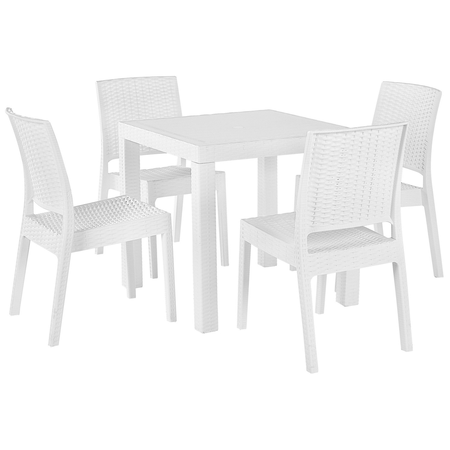 Beliani Gartentisch Set FOSSANO Weiss 80x80x89 günstig online kaufen