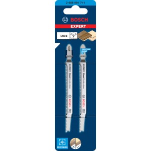 Bosch Stichsägeblätter Wood 2-Side Clean T308BHM, 2 Stück, für saubere Holzschnitte.