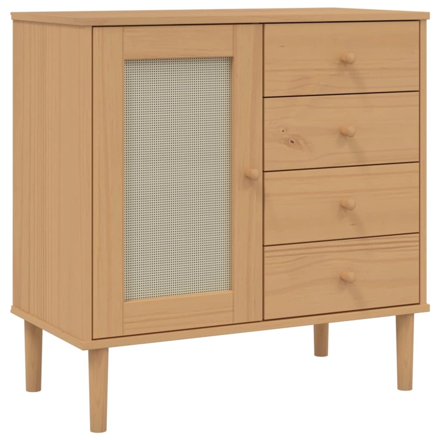 vidaXL Sideboard SENJA Rattan-Optik Braun 80x40x80 cm Kiefernholz 358037 günstig online kaufen