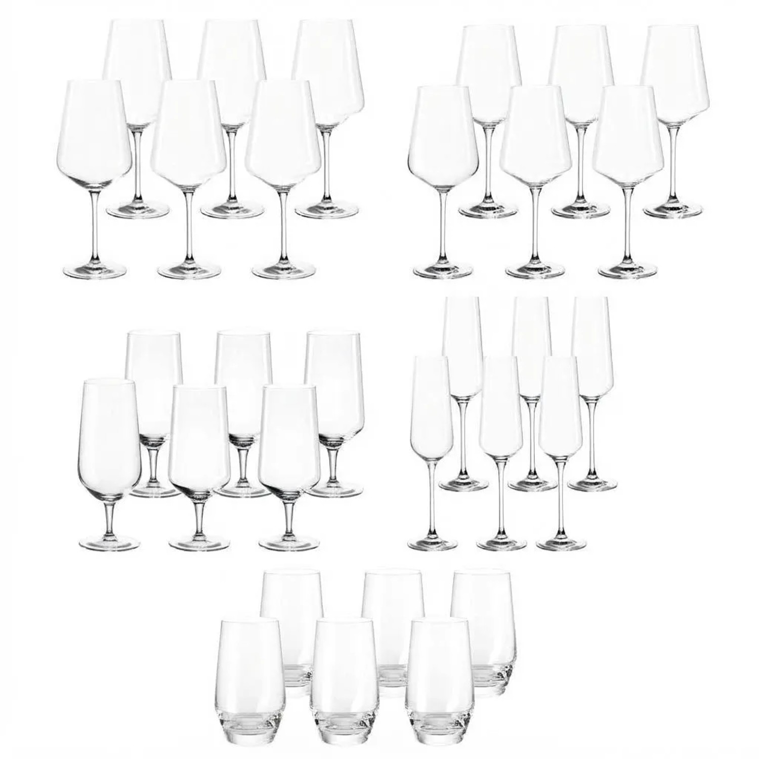 Leonardo Puccini Gläserset Bier Sekt Wein 30-teilig