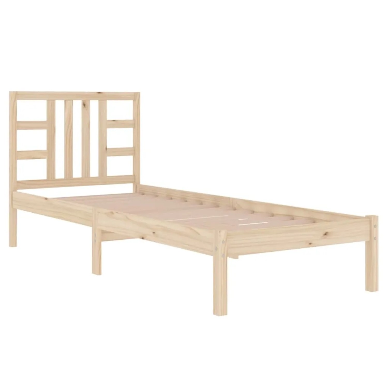 vidaXL Massivholzbett, 90x200 cm, Kiefernholz, Lattenrost, unbehandelt, für Schlafzimmer