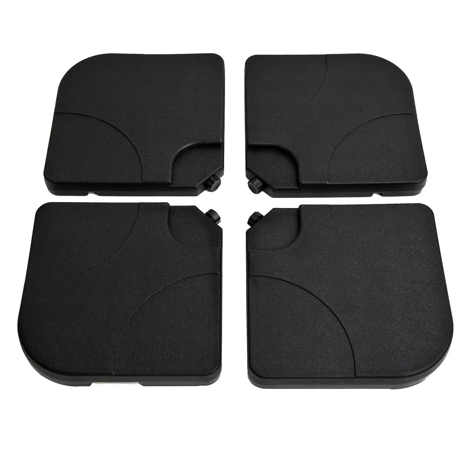 Outsunny Schirmständer Gewichte, 4er Set, schwarz, für sicheren Stand von Sonnenschirmen mit Kreuzständer.