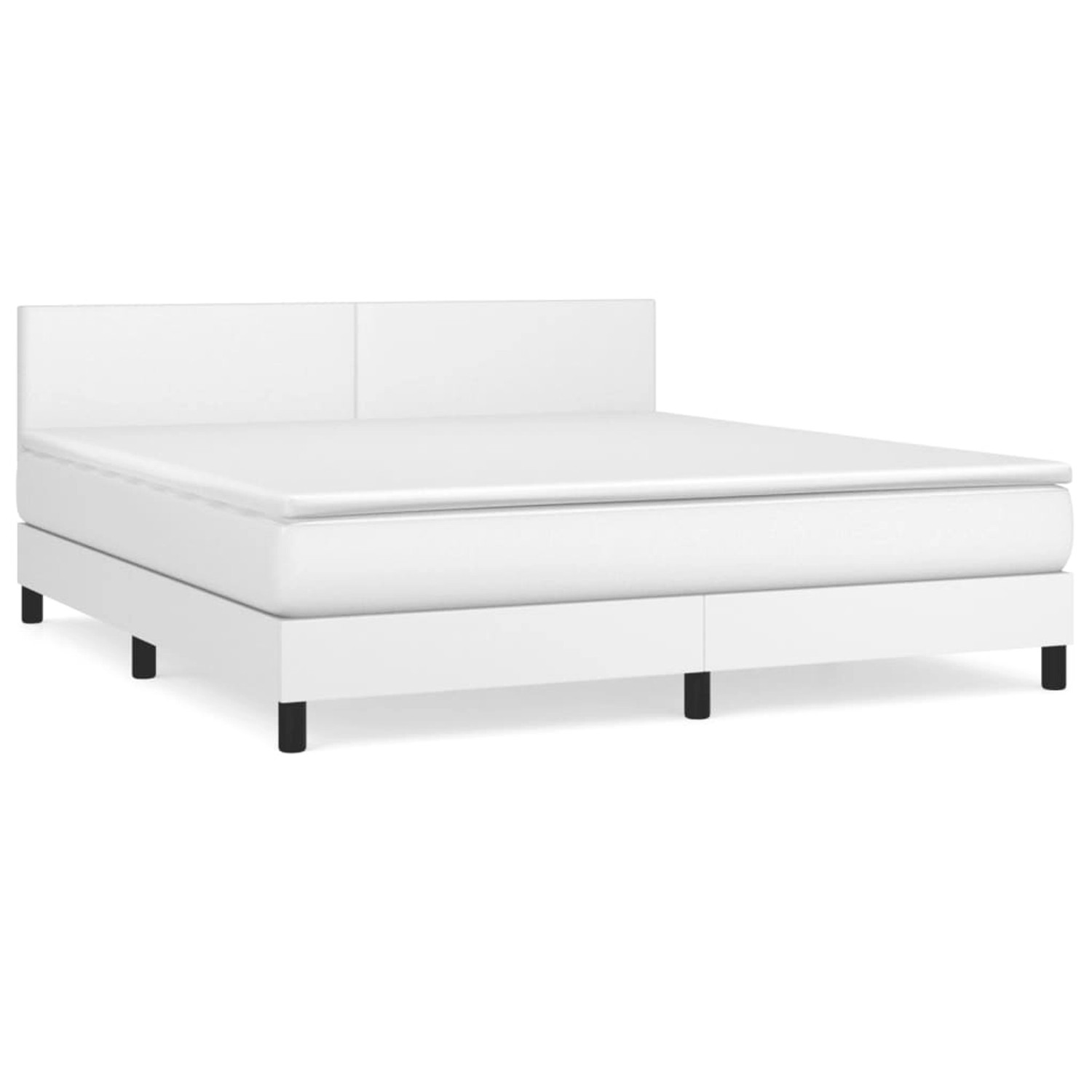 vidaXL Boxspringbett mit Matratze Weiß 160x200 cm Kunstleder1389726 günstig online kaufen