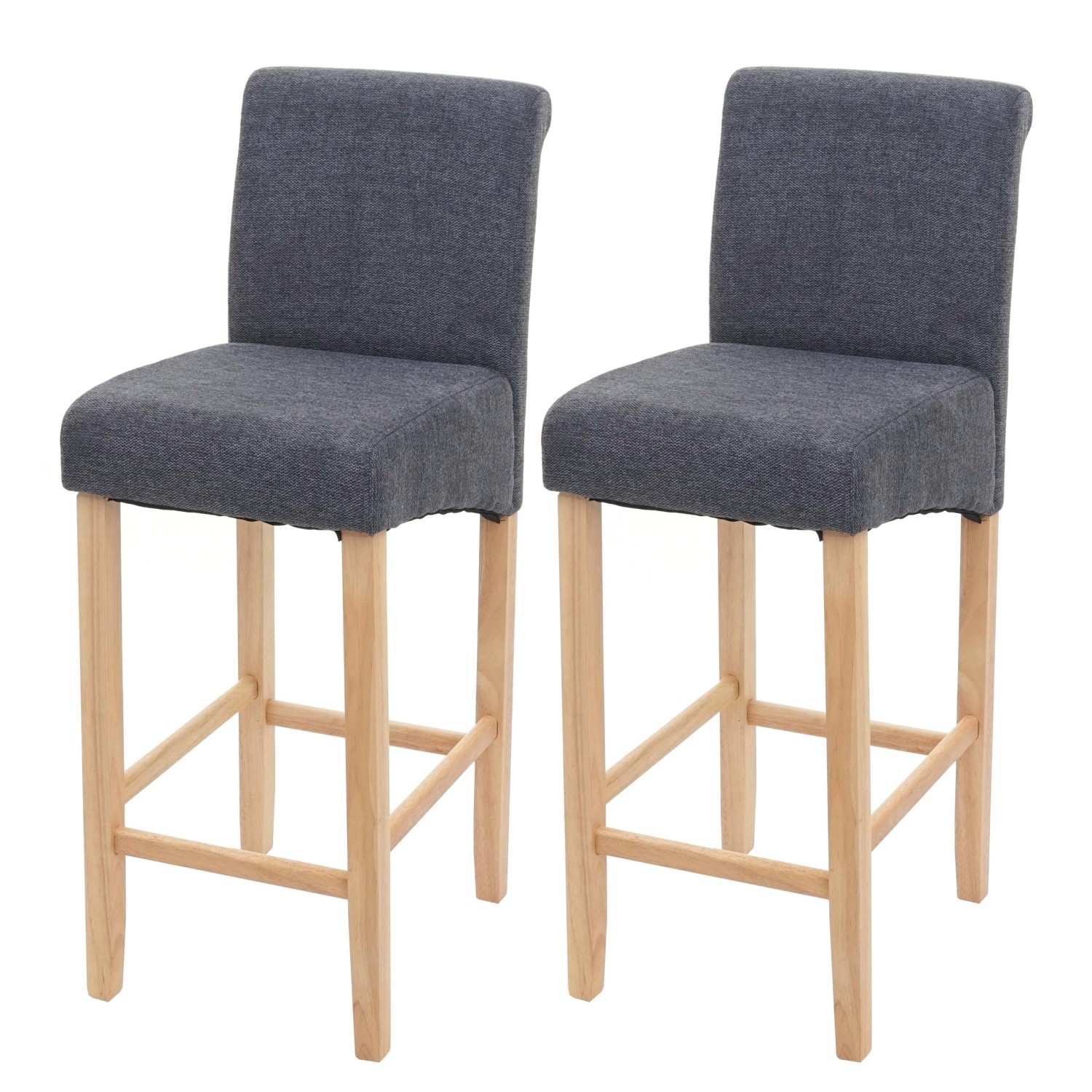 PROREGAL 2er-Set Barhocker Gepolstert Mit Lehne Sitzhöhe 75cm Holz Dunkelgr günstig online kaufen