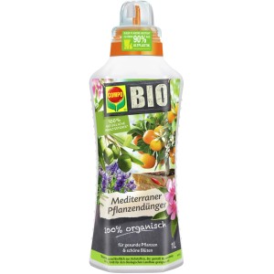 Compo BIO Mediterraner Pflanzendünger, 1 Liter Flasche für gesunde Pflanzen und üppige Blüten.