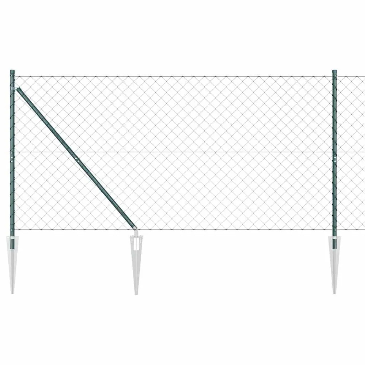 vidaXL Zaunpfosten Grün 10 x 1,4 m 60 x 60 mm Netz Stahl und PVC 3351159 günstig online kaufen