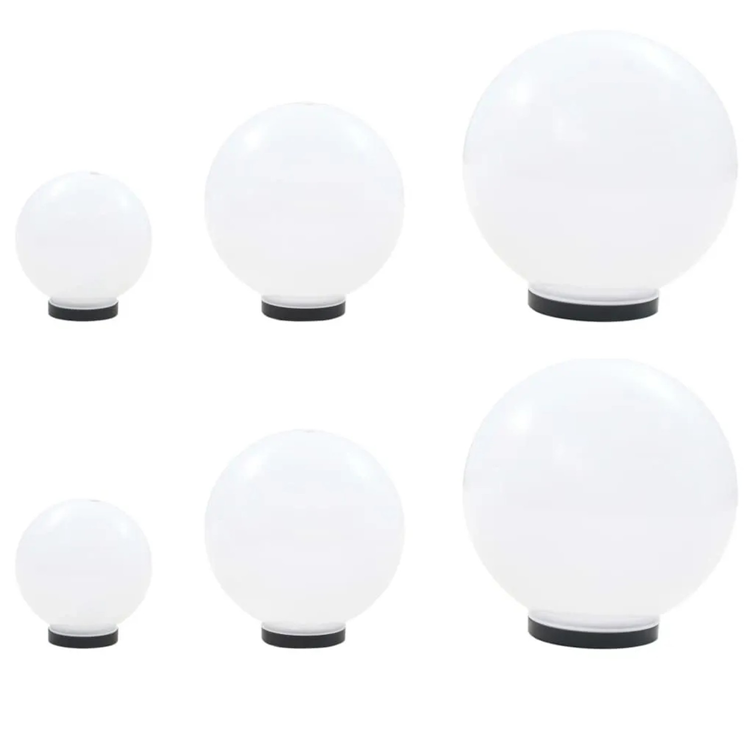 vidaXL 6 Stk LED-Gartenleuchten-Set Kugelförmig 20/30/40 cm PMMA 277146