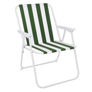 Mojawo Campingstuhl, grün-weiß gestreift, klappbar. Ideal für Camping & Garten.