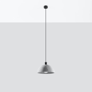 Sollux Lighting Hängeleuchte Pablito, grauer Betonschirm, schwarzes Kabel. Loft-Design für Esszimmer, Küche.