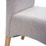 Detailansicht: MCW Esszimmerstuhl Crotone, 6er-Set, creme-beige mit hellen Holzbeinen.