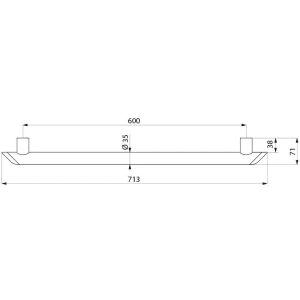 Delabie Be-Line Haltegriff Ø35 L600 Aluminium anthrazit