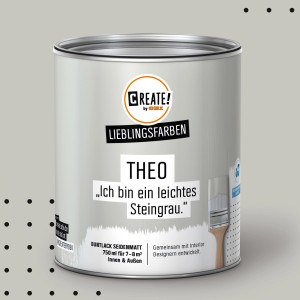 Dose CREATE! by OBI Lieblingsfarben Buntlack Theo Steingrau, seidenmatt.