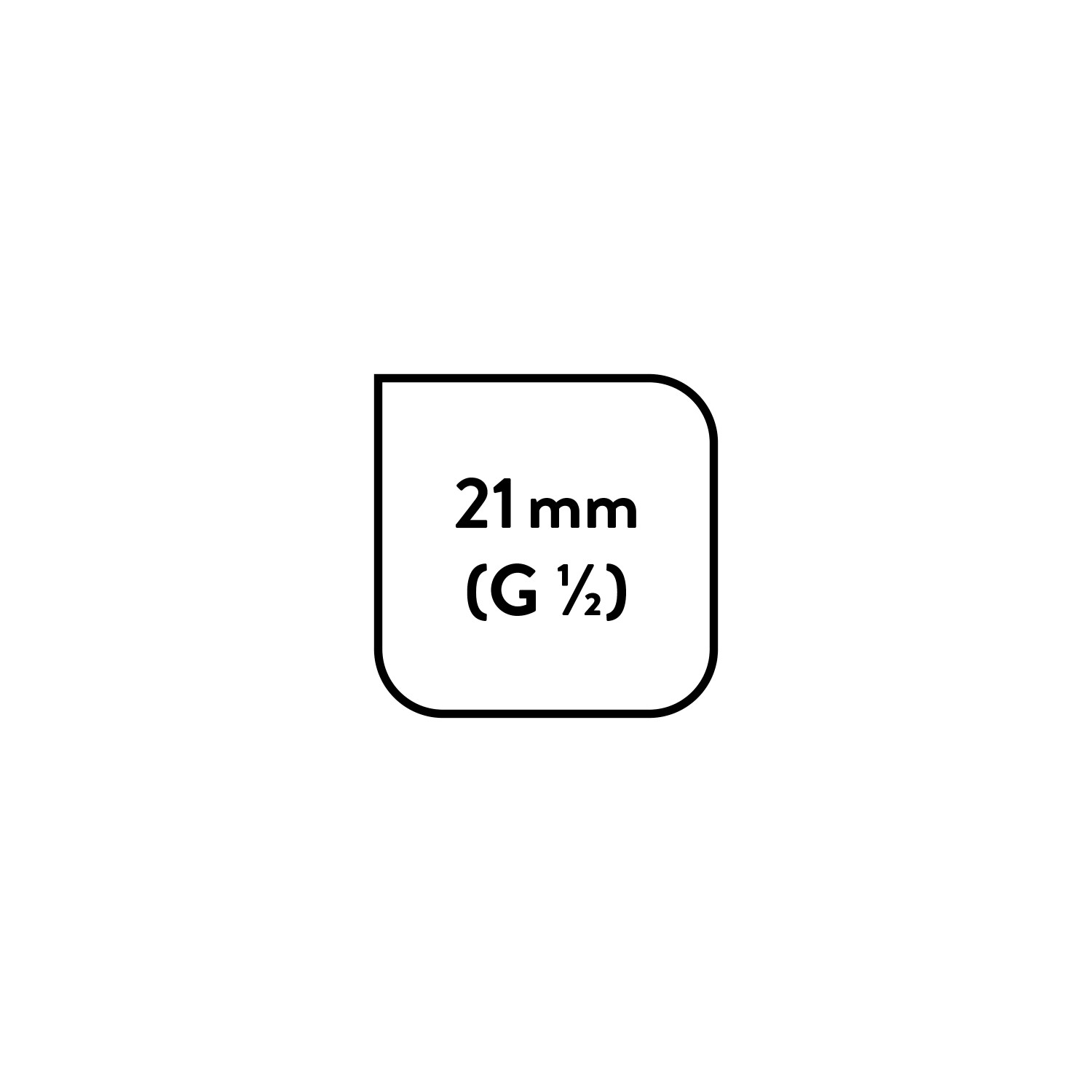 Abbildung des Brausewandanschlusses G 1/2 (21mm)