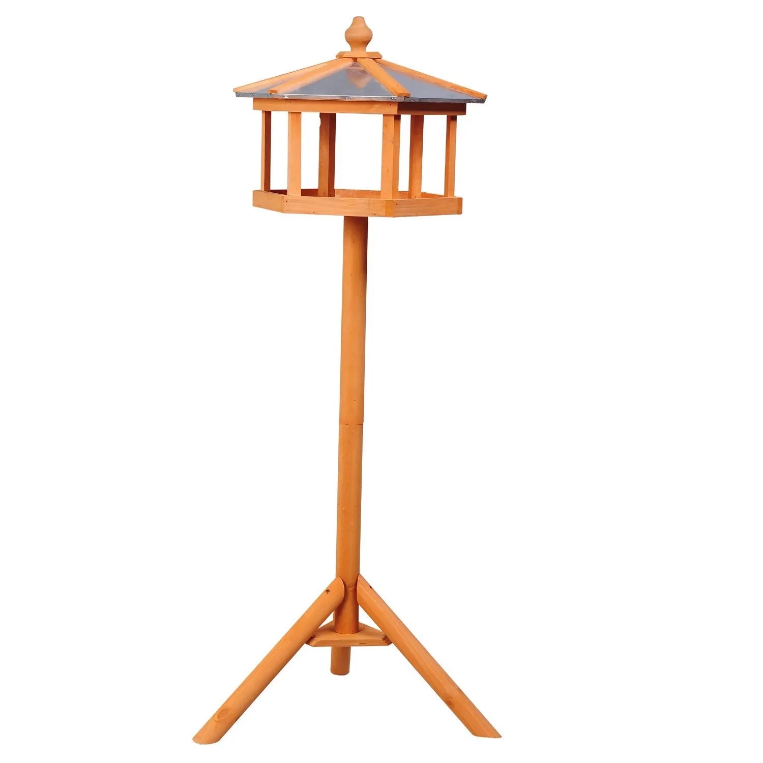 PawHut Vogelhaus Vogelhäuschen mit Ständer und Zinkdach 113x40x40 cm