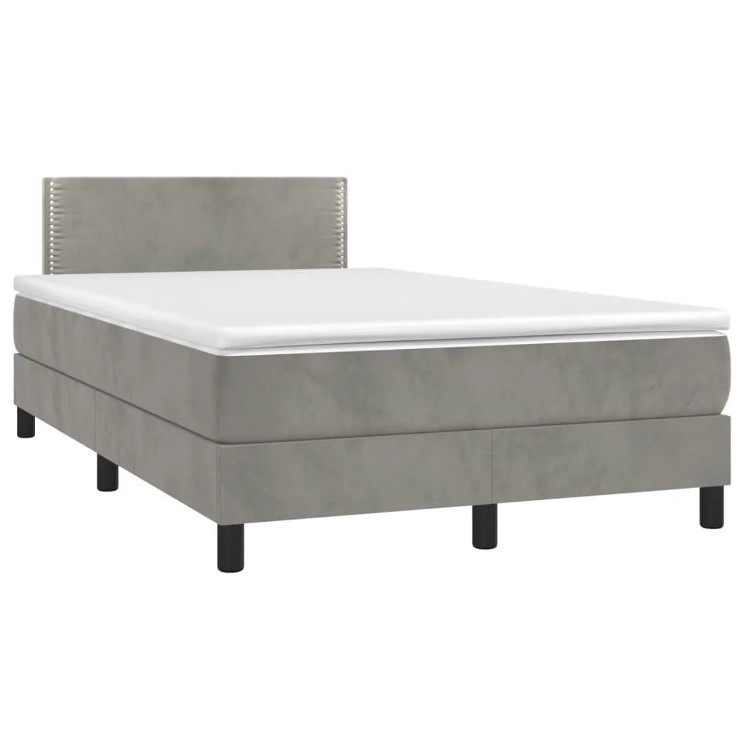 vidaXL Boxspringbett mit Matratze Hellgrau 120x190 cm Samt 3269831 günstig online kaufen
