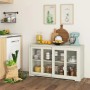 Costway Buffetschrank Aufbewahrungsschrank Cremeweiß 107 x 33 x 64 cm_4