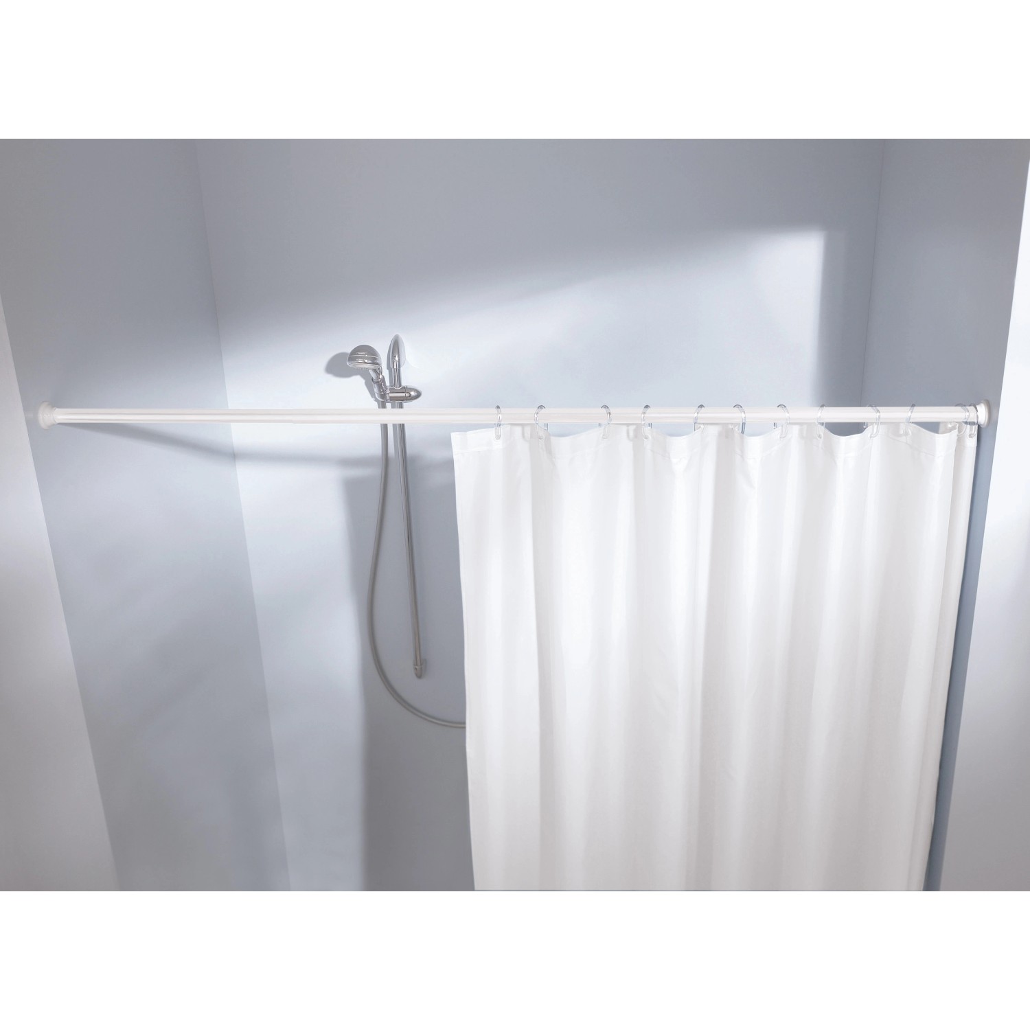 Federstange Duschvorhangstange, Kleine Wolke, ausziehbar, für Duschvorhänge, Länge 75-125 cm