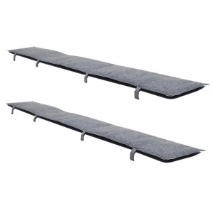 2er Set DuneDesign Bierbank Auflagen aus Filz, wendbar in Grau, 180x28x2 cm.