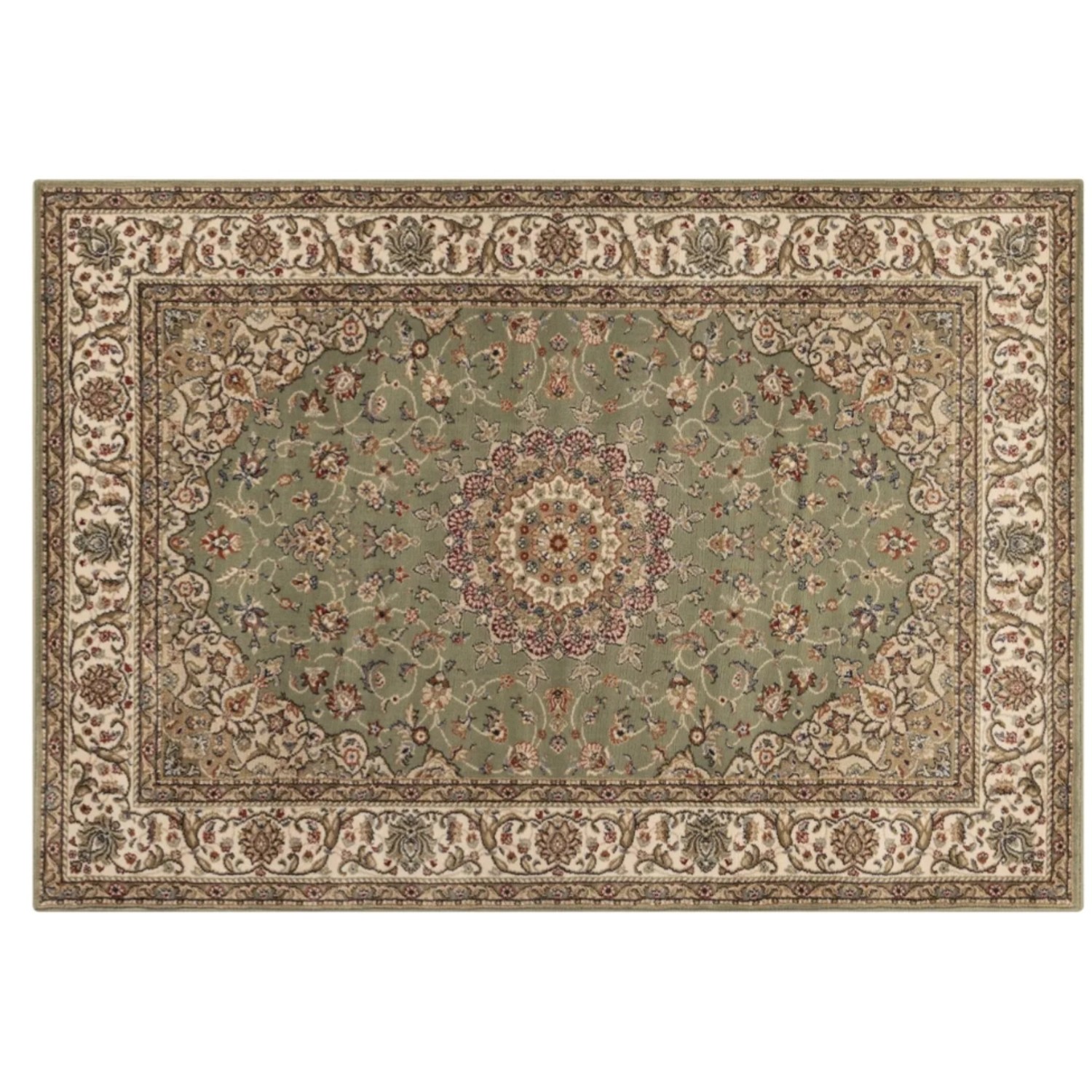 Peyer Syntex Klassischer Kurzflor Teppich Amina Medaillon 27008 Farbe Grün günstig online kaufen