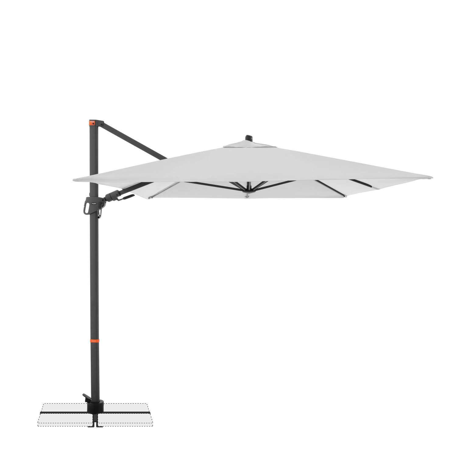 Doppler Ampelschirm MyZone 240 cmx 320 cm Hellgrau mit Kurbelmechanik günstig online kaufen