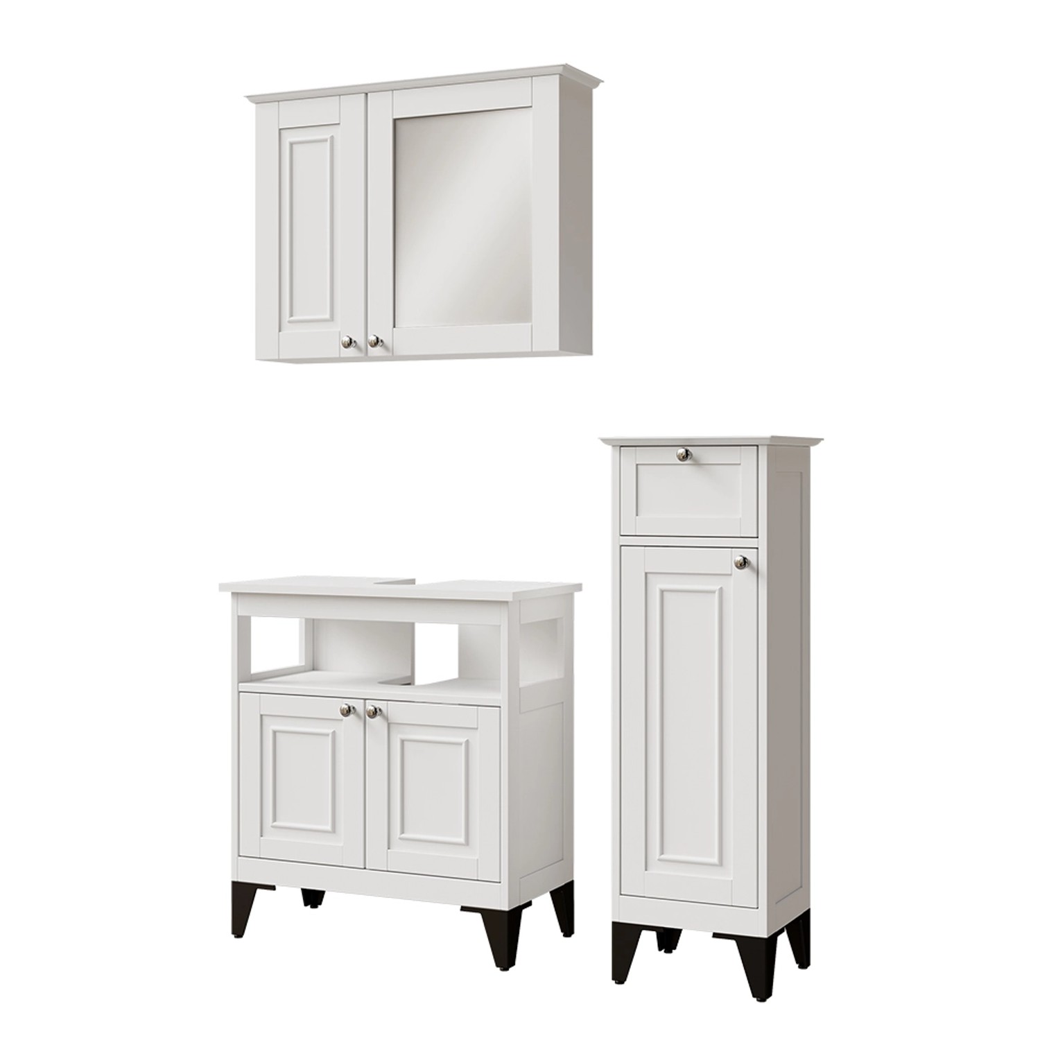 Vicco Badmöbel-Set Vanity Weiß 3 Teile günstig online kaufen