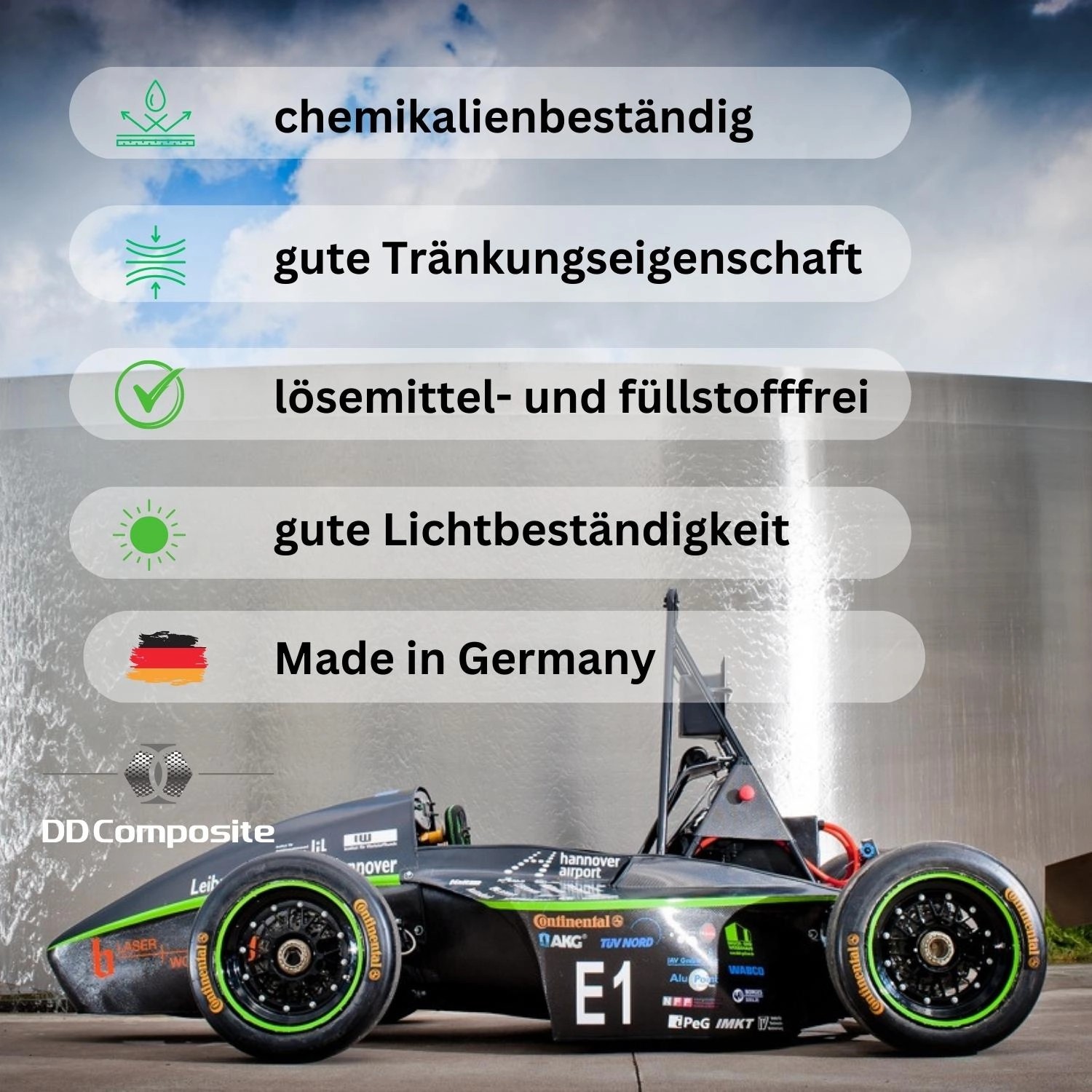 DD Composite Epoxidharz-System (500g Harz + 275g Härter) für Lack- und Karosseriereparatur.