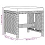 vidaXL Hocker aus Poly Rattan in Braun mit cremefarbenem Kissen, Teil der Garten Essgruppe.