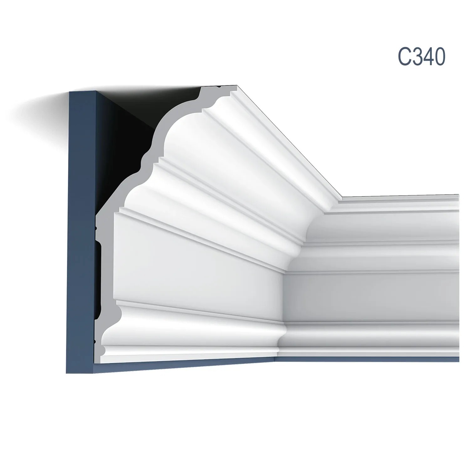 ORAC DECOR C340 LUXXUS Zierleiste, 12er Set, 24 m, weiße Stuckleiste für Wand und Decke.
