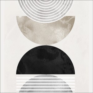 Pro Art Glasbild: Geometrische Formen in Schwarz, Beige und Grau, 30x30 cm.