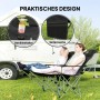 Outsunny Campingstuhl Metall Oxfordstoff Schwarz 82L x 100B x 88H cm_5