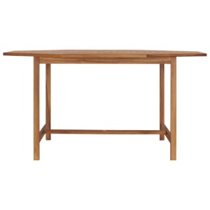 Quadratischer Gartentisch aus Teakholz, 150x150 cm, mit Lattenmuster. Ideal für Garten und Terrasse.