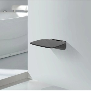 Glasdeals Klappbarer Duschsitz Schwarz 1778