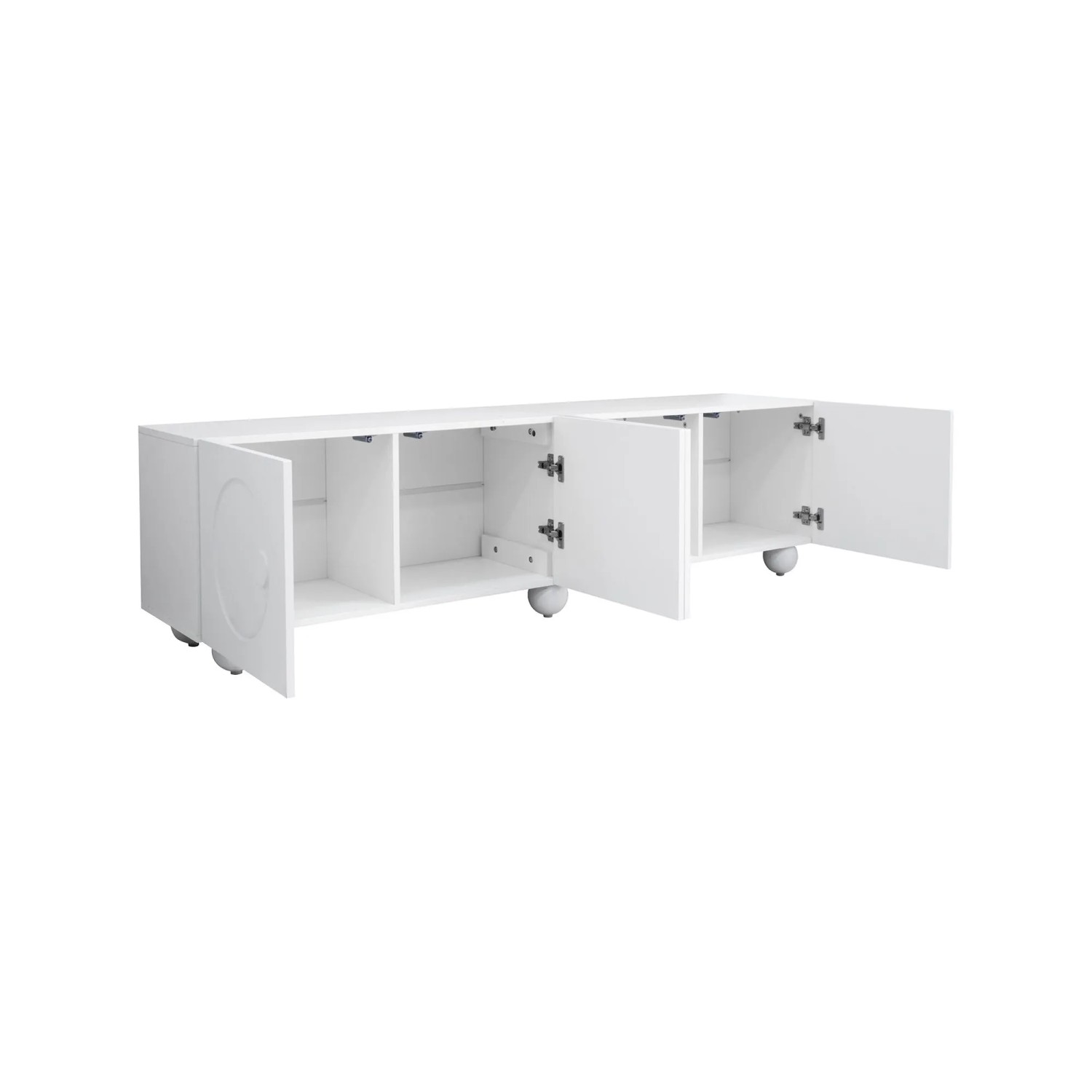 okwish TV-Schrank mit TV-Paneel Wohnzimmer 180.5x38x50cm Weiß