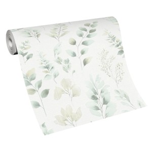 Erismann Vliestapete Spring Symphony Grün: Rolle mit Blätter-Motiv für ein natürliches Ambiente.