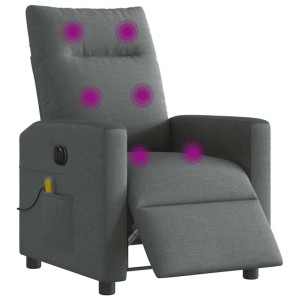 vidaXL Massagesessel Elektrisch Dunkelgrau Stoff 3324046