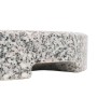 Detailaufnahme: Runder, grauer vidaXL Sonnenschirmständer aus Granit, 20 kg schwer.