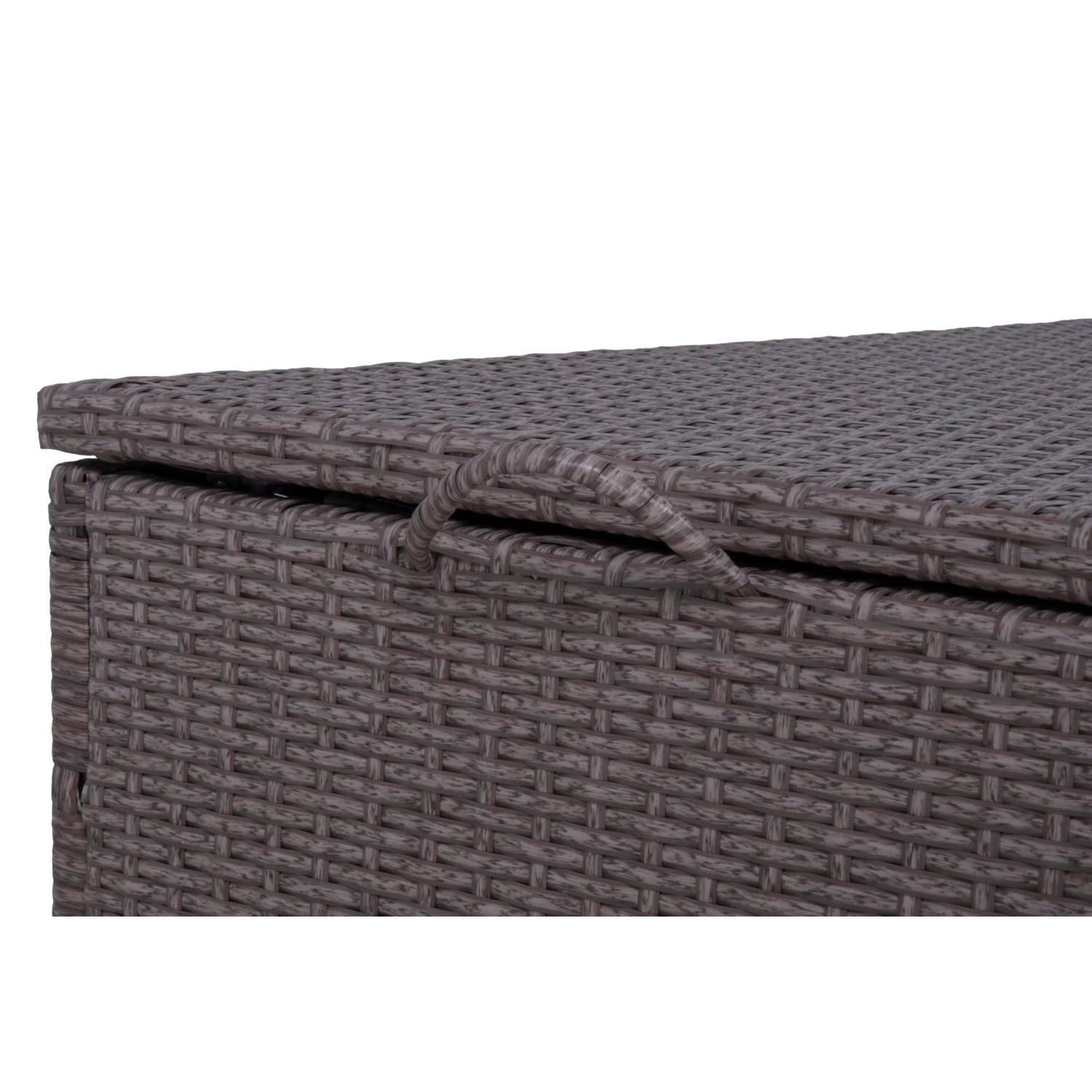 DELUKE Auflagenbox VERA Braun Kunststoff Gartenbox Aufbewahrungsbox Kissenbox Gartentruhe Outdoor_4