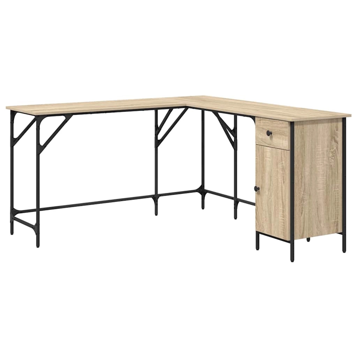 vidaXL Schreibtisch Sonoma-Eiche 141x141x75 cm Holzwerkstoff 837598