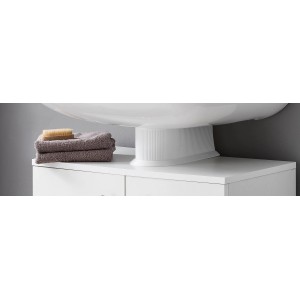 Badmobil Siphonverkleidung in Weiß unter Waschbecken, Badmöbel-Zubehör.