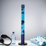Große blaue Lavalampe (76cm) mit lila Wachs, Design-Tischlampe für stimmungsvolles Licht.
