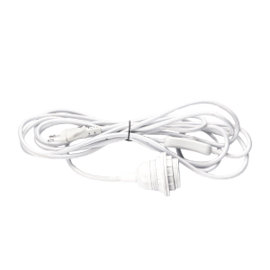 Weißes Orion Lightstyle Textilkabel 4m mit E27 Fassung und Schalter für Lampen & Leuchten.