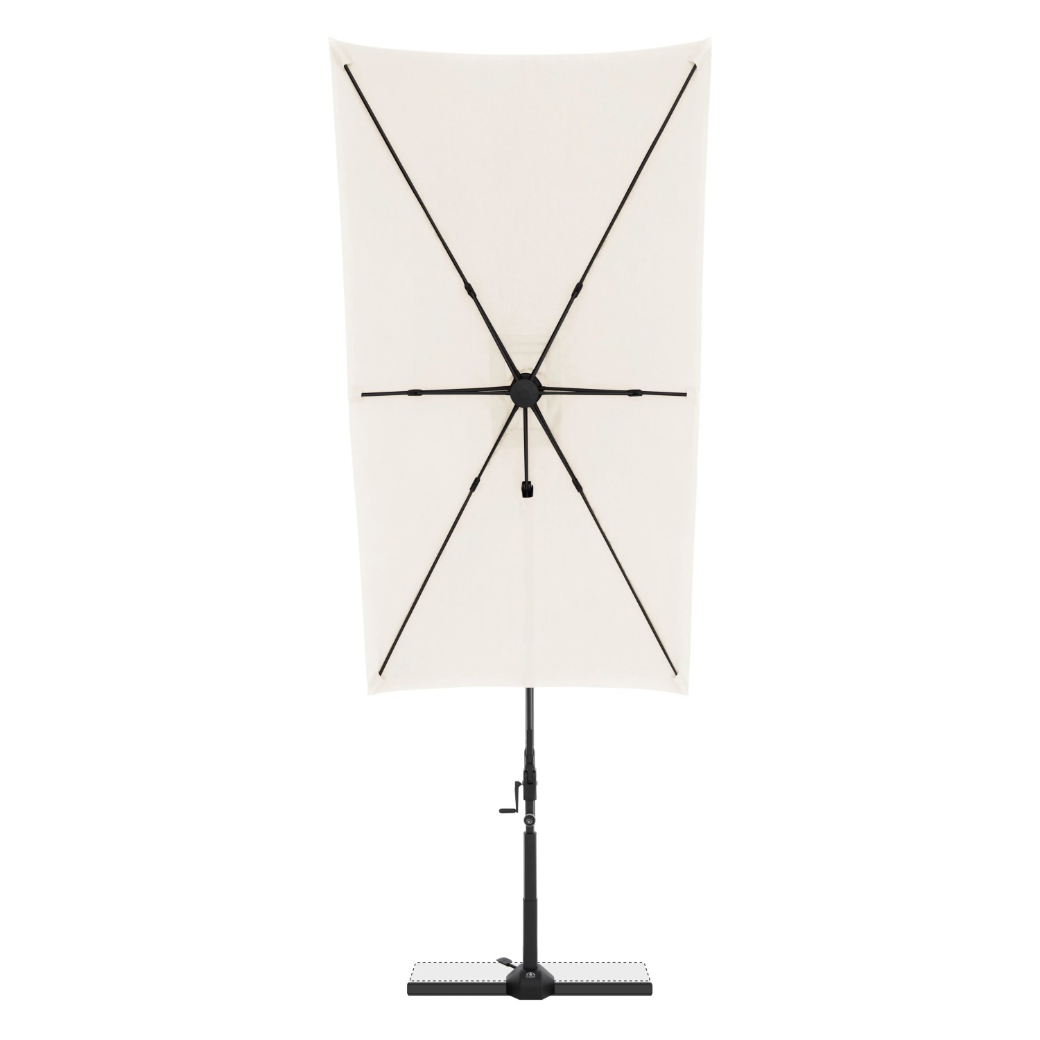 Doppler Ampelschirm, 245x135 cm, Natur, mit Kurbel und rechteckigem Schirm.