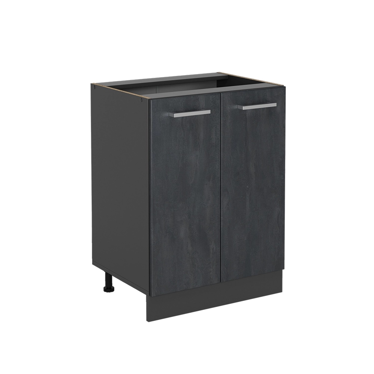 Vicco Küchenunterschrank R-Line Schwarz Beton/Anthrazit 60 cm ohne Arbeitsplatte