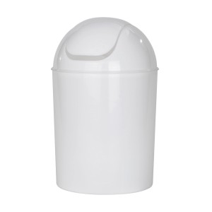 Weißer Wenko Kosmetikeimer Economic mit Schwingdeckel, ideal für Bad und WC.