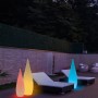 Reality LED-Stehlampen Palmas, weiße Dekoleuchten für den Außenbereich mit Farbwechsel und Fernbedienung.