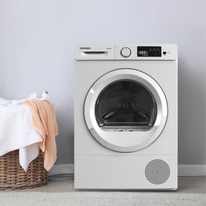 Telefunken Wärmepumpentrockner TWP7EW, 7 kg Frontlader Wäschetrockner in Weiß.