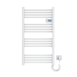 Emke Handtuchwärmer Elektrisch 96x54cm 500W Weiß Heizkörper mit Thermostat LED Display mit Temperatur und Zeitanzeige