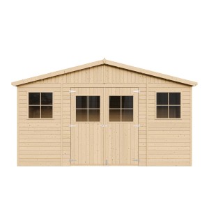 Timbela Gartenhaus Holz Abstellraum M332 7,98 m² mit Fenstern
