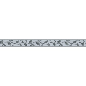 Graue, selbstklebende Bordüre mit Blättern für Küche und Wohnraum.