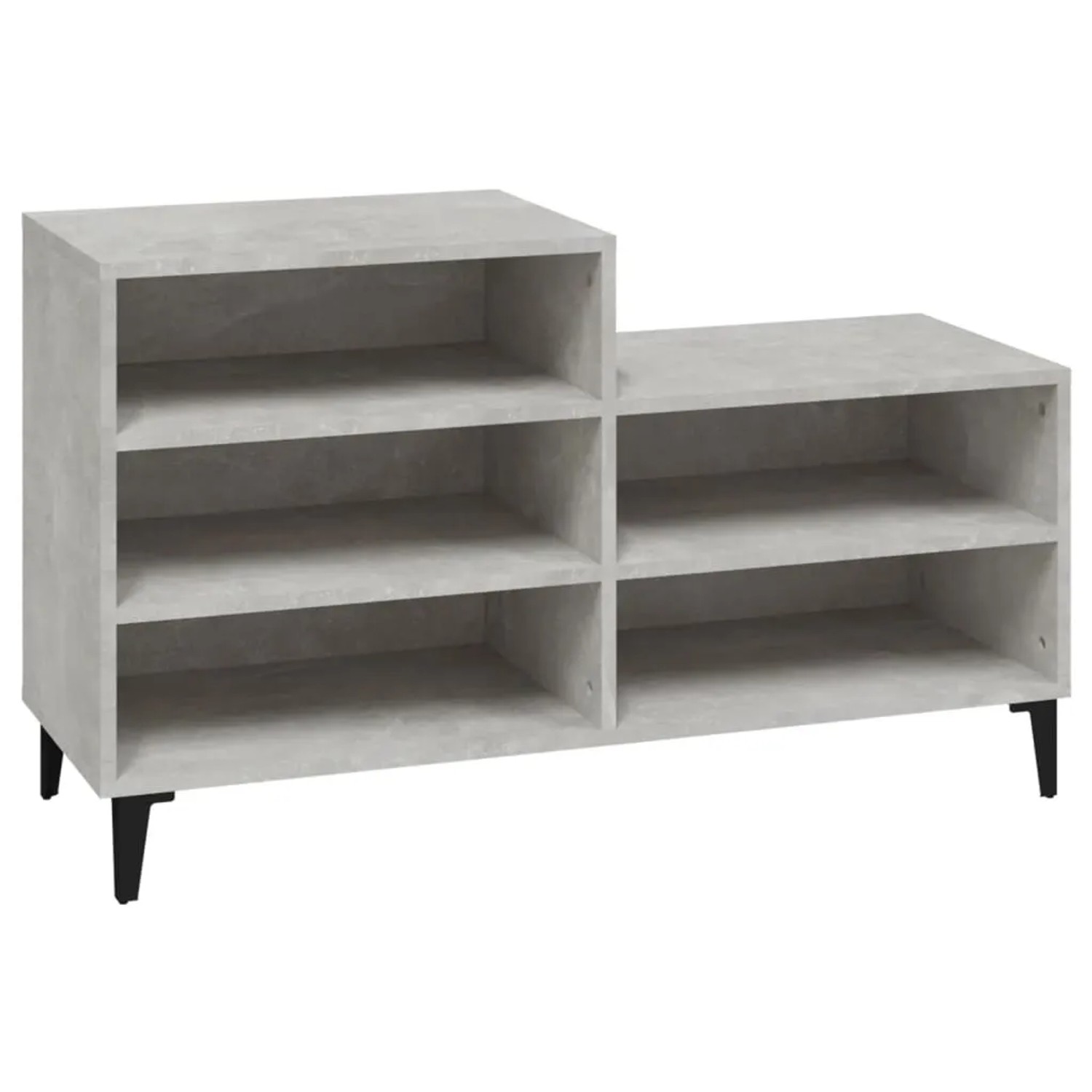 vidaXL Schuhregal Betongrau 102x36x60 cm Holzwerkstoff 819736